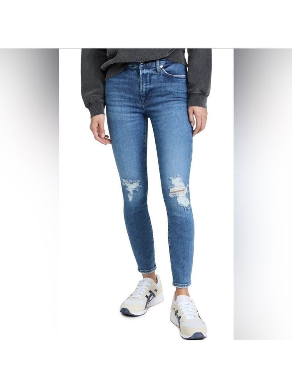 Good American Good Legs Distressed Skinny Jeans. Size 6/28